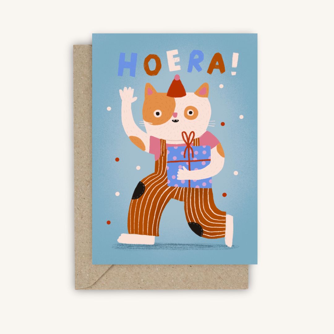 XL wenskaart Hoera! 😺