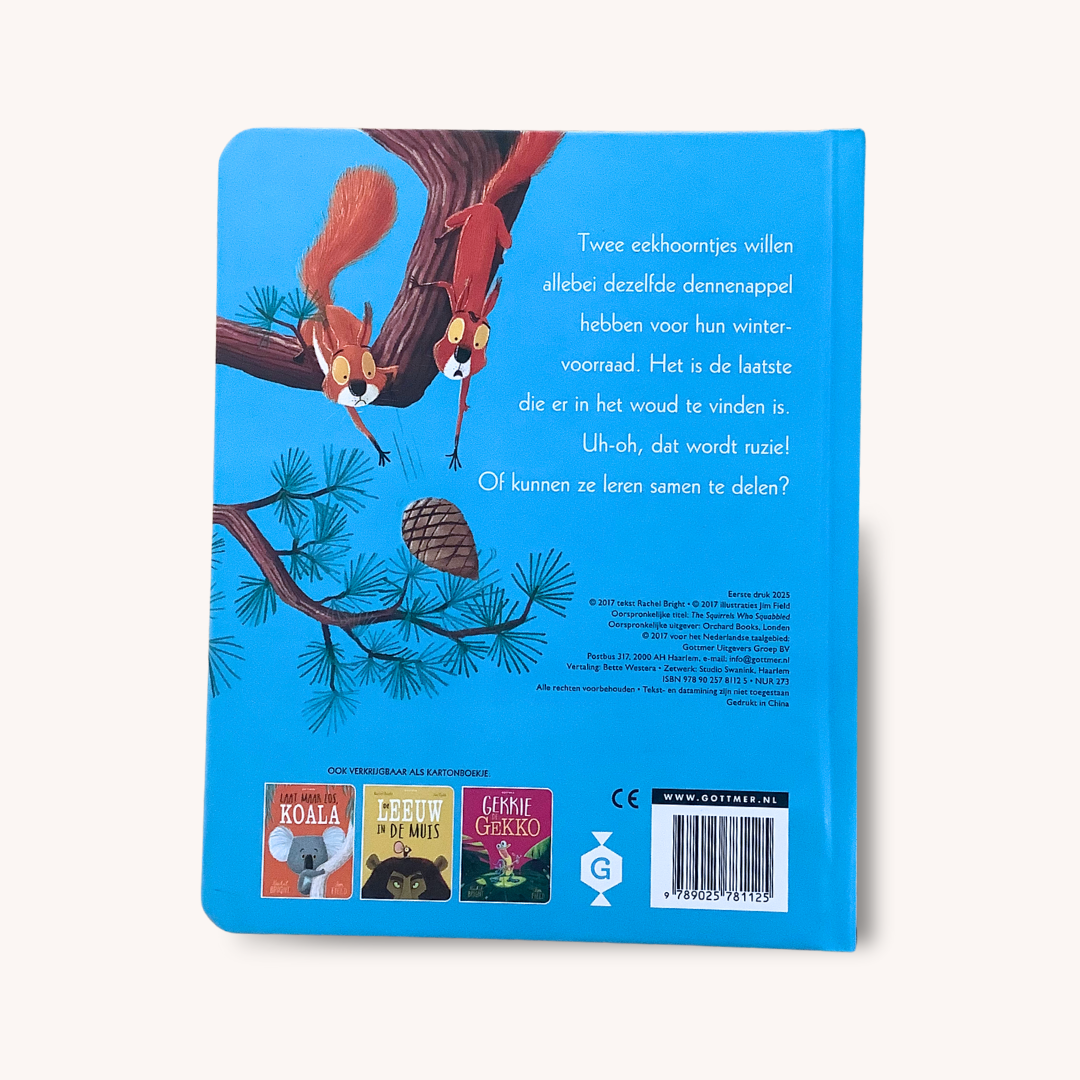 Kartonboek Twee vechtende eekhoorntjes